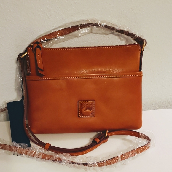 Dooney & Bourke Handbags - New Dooney & Bourke Florentine Leather Katie Crossbody Bag Natural